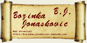 Božinka Jonašković vizit kartica
